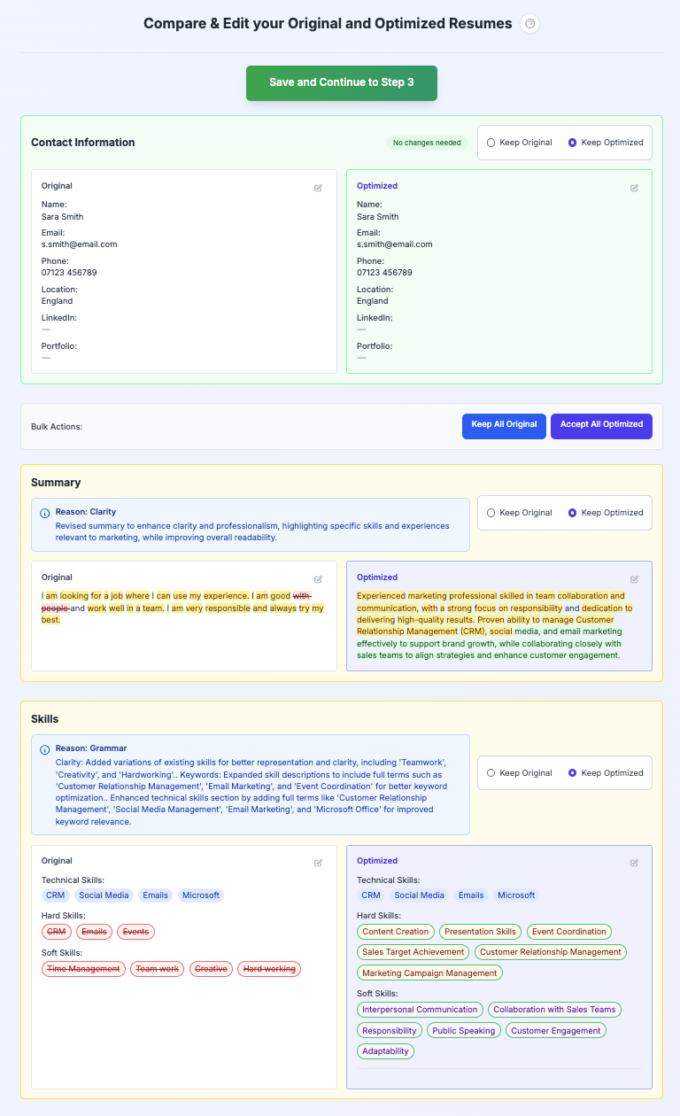 Sara Smith Optimsed Resume Page 1